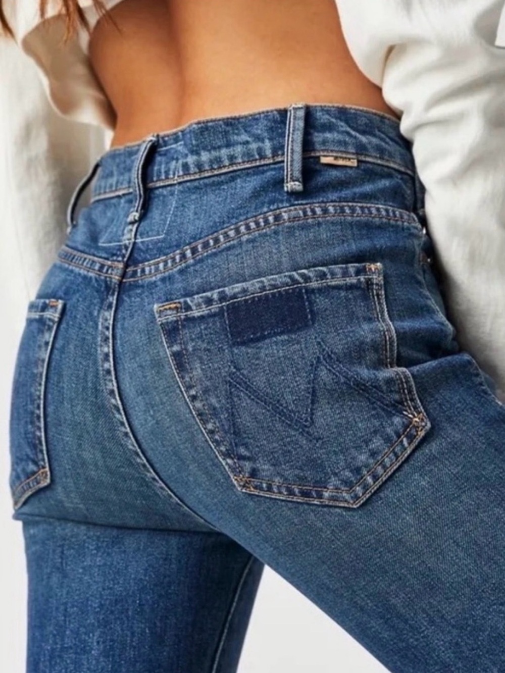 MOTHER SUPERIOR Jeans Hustler Flood Fray Beer Me Blue Size w7 - Picture 3 of 16